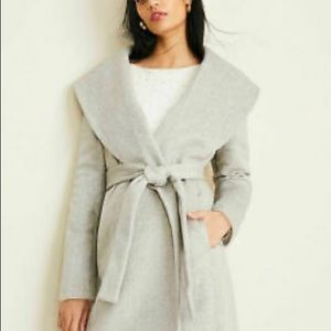 Ann Taylor Herringbone Shawl Wrap Coat